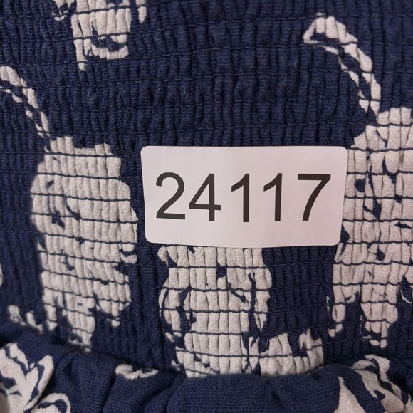 Free People Susie Printed Top Womens Large Blue Floral Wrap Cami Smocked Peplum - Picture 15 of 15